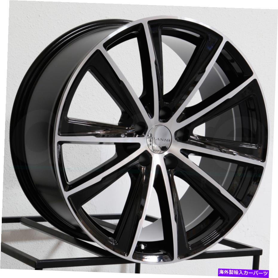 ホイール　４本セット 22x9 Milanni 471 Splinter 5x120 35ブラック機械加工ホイールリムセット（4）72.6 22x9 Milanni 471 Splinter 5x120 35 Black Machined Wheels Rims Set(4) 72.6【並行輸入品】