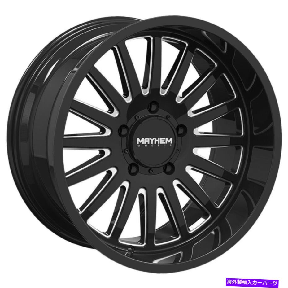 ホイール　４本セット 20x10 Mayhem 8114 Utopia 8x6.5/8x165.1 -19ブラックミリングホイールリムセット（4）125.2 20x10 Mayhem 8114 Utopia 8x6.5/8x165.1 -19 Black Milled Wheels Rims Set(4) 125.2【並行輸入品】