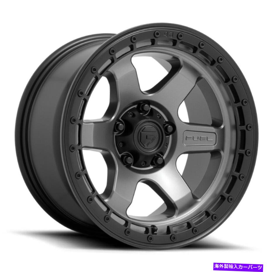 ホイール　４本セット 18x9燃料D752ブロック6x135 -12ガンメタルブラックホイールリムセット（4）87.1 18x9 Fuel D752 Block 6x135 -12 Gunmetal Black Wheels Rims Set(4) 87.1【並行輸入品】