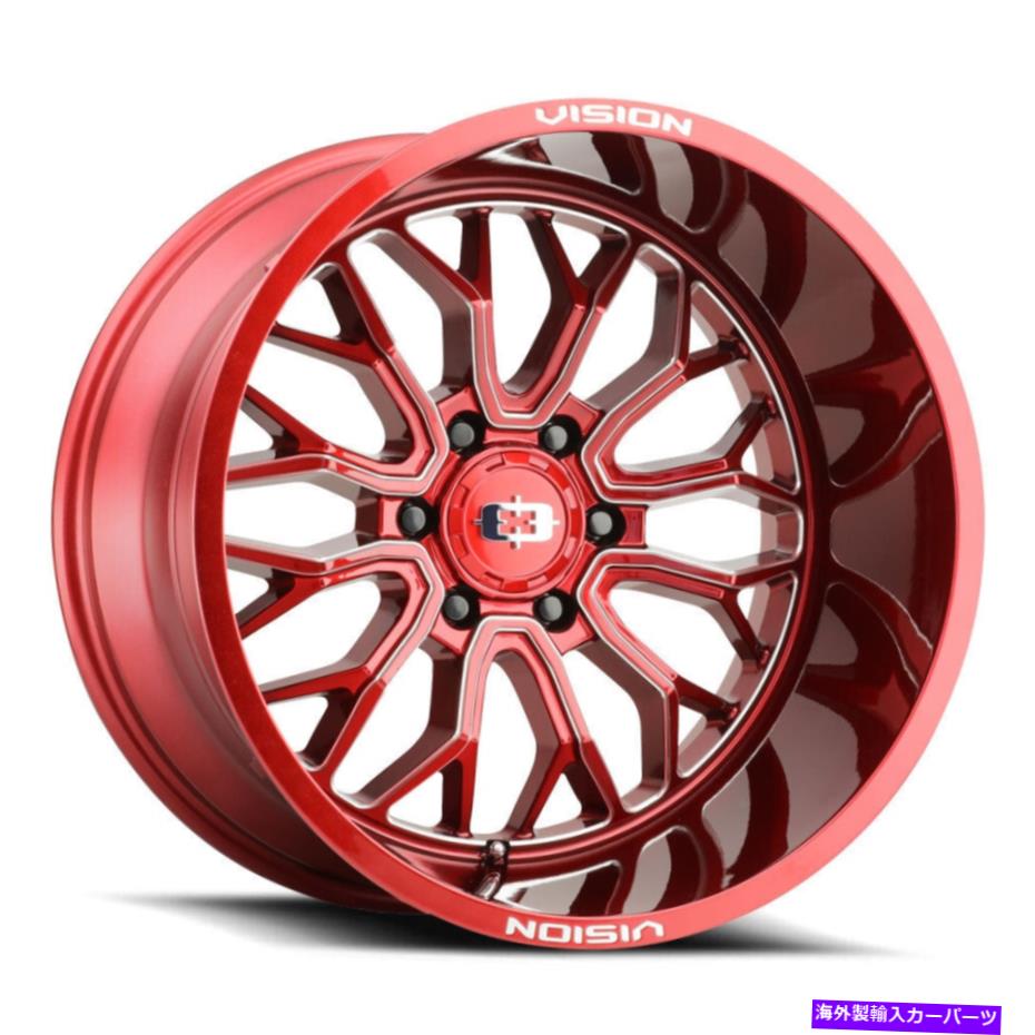ホイール　４本セット 20x12 Vision 402 Riot 6x135 -51 Red Milled Wheels Rimsセット（4）87.1 20x12 Vision 402 Riot 6x135 -51 Red Milled Wheels Rims Set(4) 87.1【並行輸入品】
