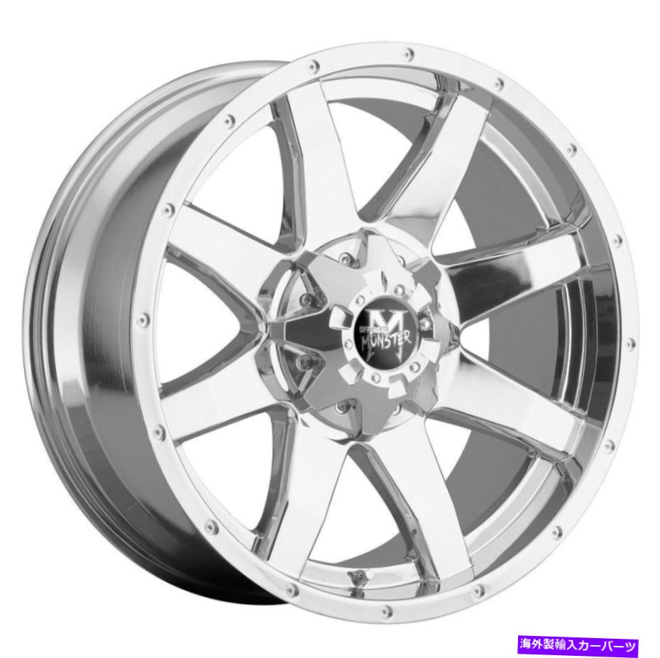 【楽天市場】ホイール 4本セット 20x9オフロードモンスターM08 6x135/6x5.5 0クロムホイールリムセット（4）106.4 ...