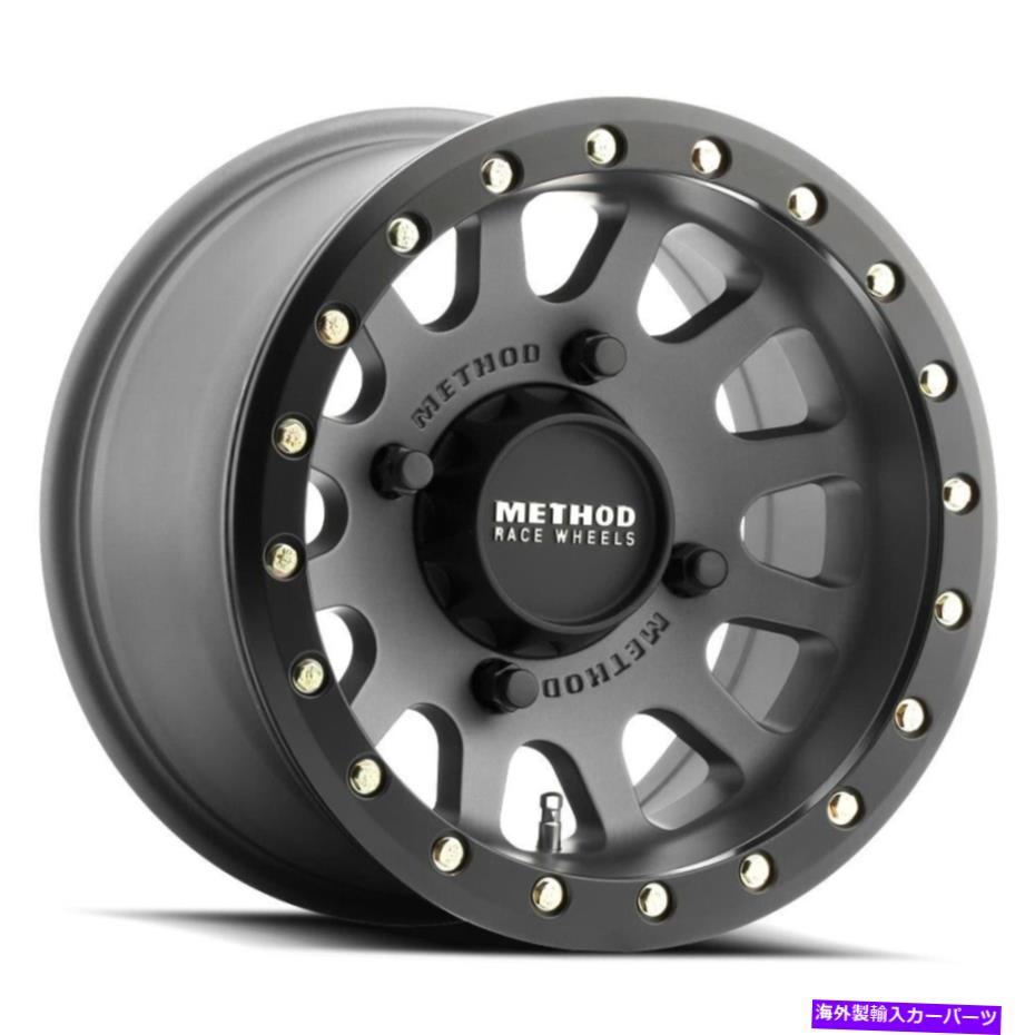 ホイール　４本セット 15x7メソッドMR401 UTVビードロック4x156 38チタンホイールリムセット（4）132 15x7 Method MR401 UTV Beadlock 4x156 38 Titanium Wheels Rims Set(4) 132【並行輸入品】