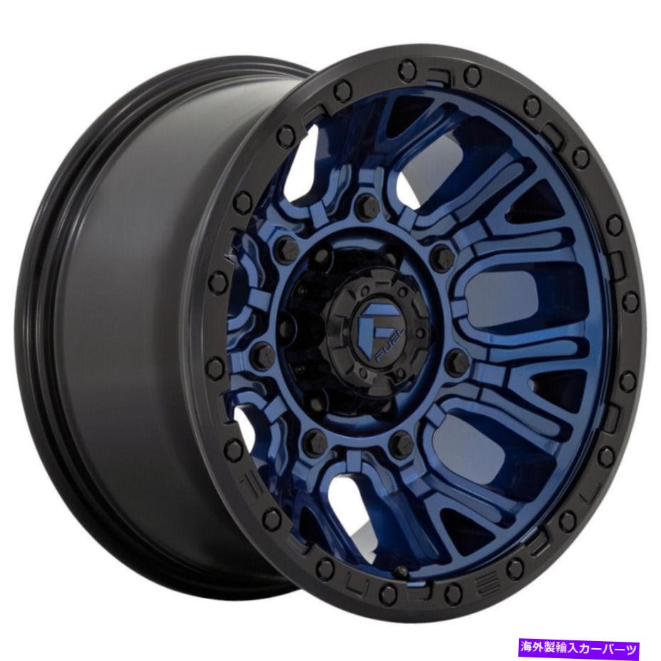 ホイール　４本セット 17x9燃料D827トラクション6x5.5/6x139.7 -12ダークブルーブラックリングホイールリムセット（4 17x9 Fuel D827 Traction 6x5.5/6x139.7 -12 Dark Blue Black Ring Wheels Rims Set(4【並行輸入品】