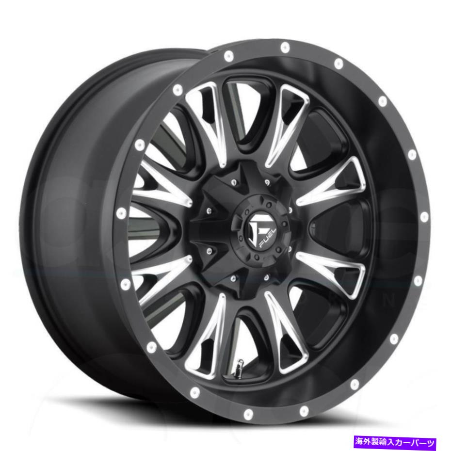 ホイール　４本セット 18x9燃料D513スロットル8x6.5/8x165.1 1マットブラックミリングホイールリムセット（4）12 18x9 Fuel D513 Throttle 8x6.5/8x165.1 1 Matte Black Milled Wheels Rims Set(4) 12【並行輸入品】