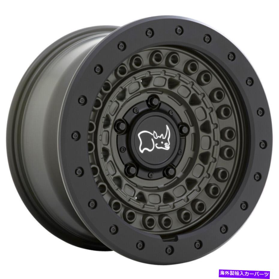 ホイール　４本セット 17x8.5ブラックサイのバリケード6x120 10グリーンホイールリムセット（4）67.06 17x8.5 Black Rhino Barricade 6x120 10 Green Wheels Rims Set(4) 67.06【並行輸入品】