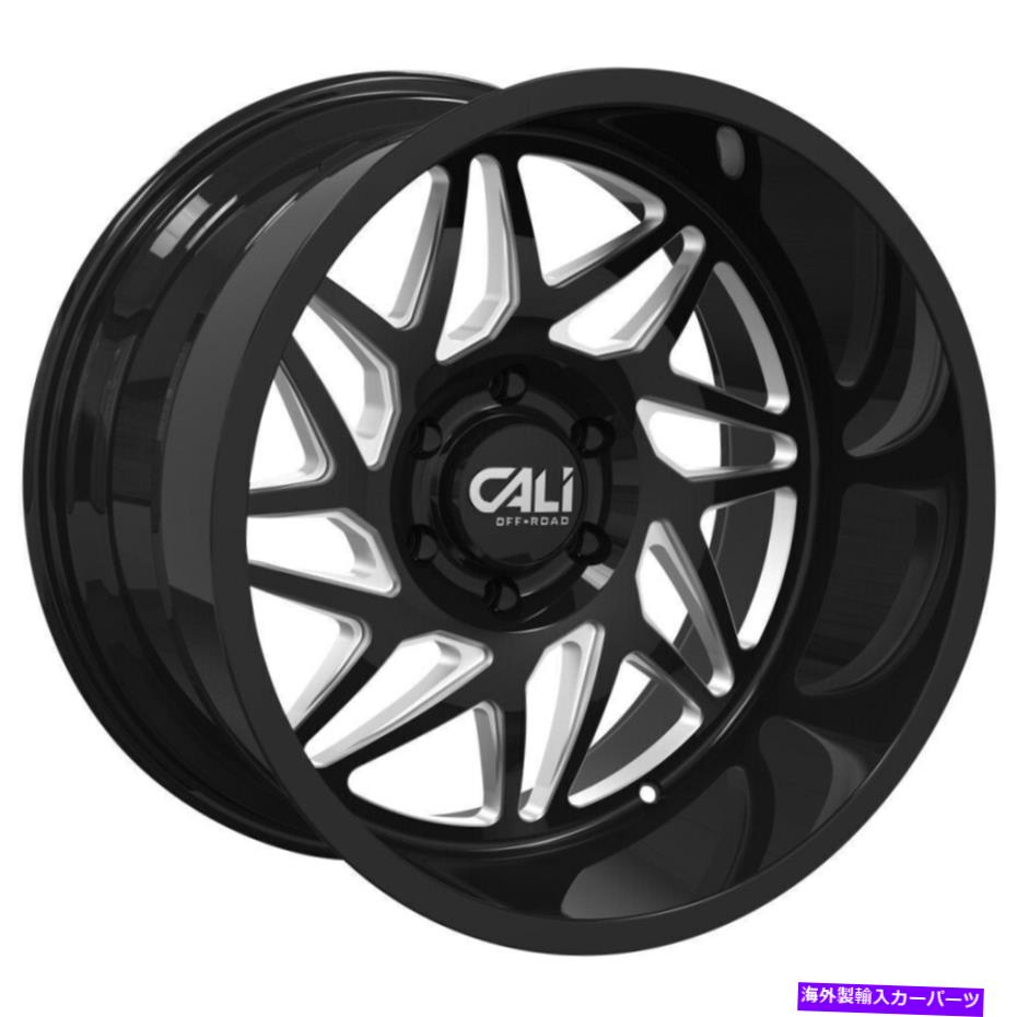 ホイール　４本セット 20x9カリオンロード9112ジェミニ6x5.5/6x139.7 0ブラックミルホイールリムセット（4）1 20x9 Cali Off-Road 9112 Gemini 6x5.5/6x139.7 0 Black Milled Wheels Rims Set(4) 1【並行輸入品】
