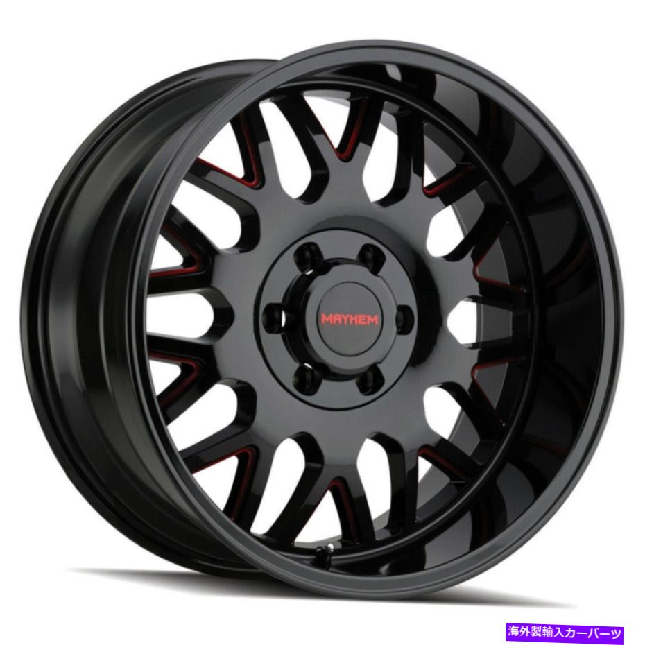 ホイール　４本セット 20x10 Mayhem 8110 Tripwire 8x170 -19ブラックレッドホイールリムセット（4）130.8 20x10 Mayhem 8110 Tripwire 8x170 -19 Black Red Wheels Rims Set(4) 130.8【並行輸入品】