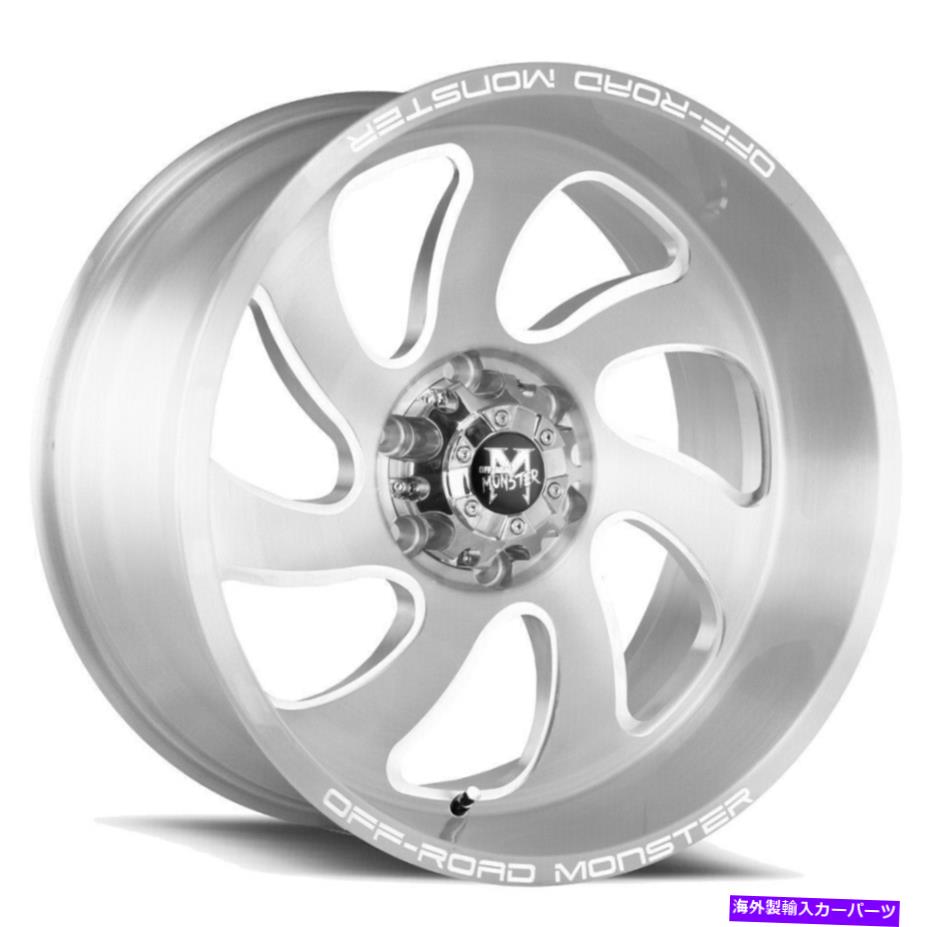 ホイール　４本セット 22x12オフロードモンスターM07 6x5.5/6x139.7 -44シルバーブラッシングホイールリムセット（4）1 22x12 Off-Road Monster M07 6x5.5/6x139.7 -44 Silver Brushed Wheels Rims Set(4) 1【並行輸入品】