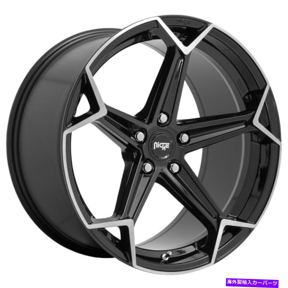 ホイール　４本セット 20x9ニッチN259矢印5x114.3 35ブラックブラシホイールリムセット（4）72.56 20x9 Niche N259 Arrow 5x114.3 35 Black Brushed Wheels Rims Set(4) 72.56【並行輸入品】