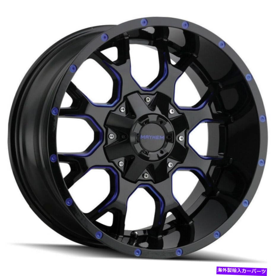 ホイール 4本セット 20x9 Mayhem 8015 Warrior 5x5.5/5x150 18ブラックブルーホイールリムセット(4)110 20x9 Mayhem 8015 Warrior 5x5.5/5x150 18 Black Blue Wheels Rims Set(4) 110【並行輸入品】