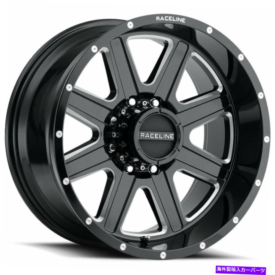 ホイール　４本セット 20x10 Raceline 940m人質5x5/5x127 -19ブラックミリングホイールリムセット（4）78.1 20x10 Raceline 940M Hostage 5x5/5x127 -19 Black Milled Wheels Rims Set(4) 78.1【並行輸入品】