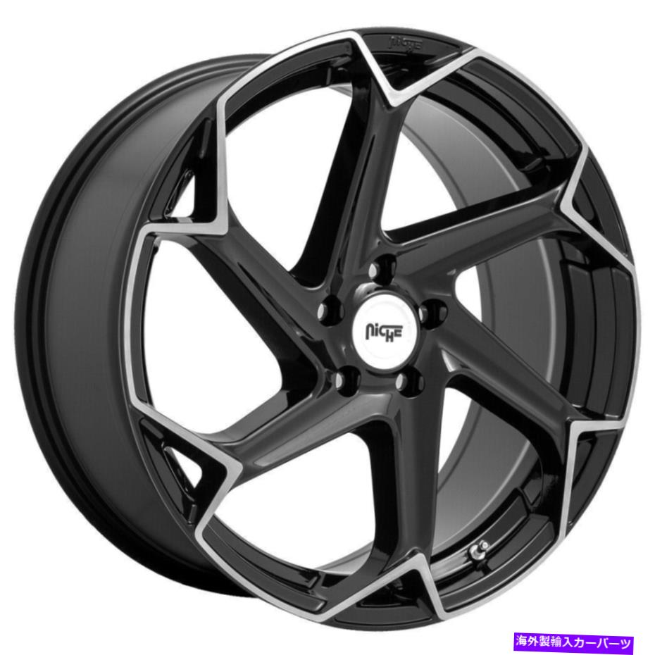 ホイール　４本セット 20x9/20x10.5ニッチM255フラッシュ5x112 38/40ブラックブラシホイールリムセット（4）66.56 20x9/20x10.5 Niche M255 Flash 5x112 38/40 Black Brushed Wheels Rims Set(4) 66.56【並行輸入品】