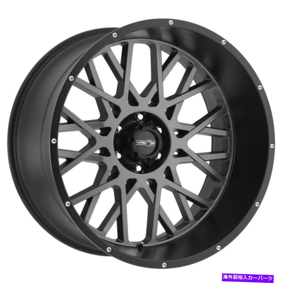 ホイール 4本セット 22x12 Vision 412 Rocker 5x5.5/5x139.7 -51ガンメタルブラックリップホイールリムセット(4) 22x12 Vision 412 Rocker 5x5.5/5x139.7 -51 Gunmetal Black Lip Wheels Rims Set(4)【並行輸入品】|Us Custom Parts Shop USDM