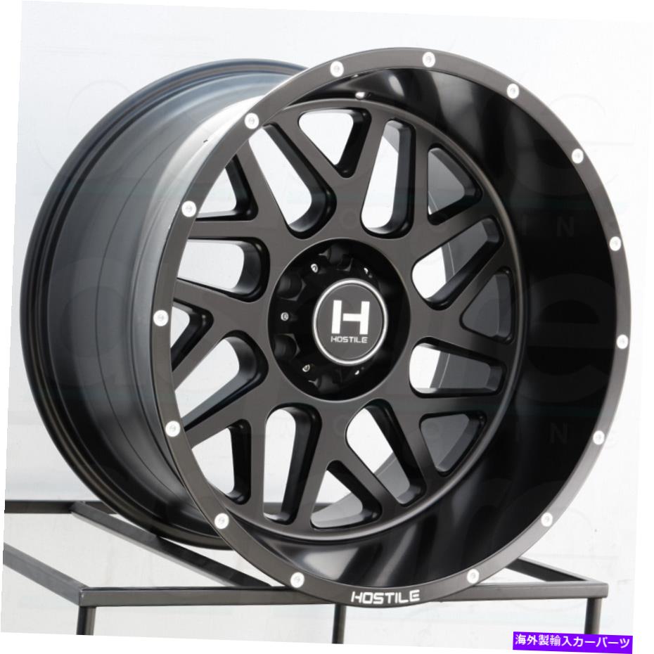 ホイール　４本セット 20x12敵対的なH108スプロケット8x180 -44フルブラックホイールリムセット（4）125.2 20x12 Hostile H108 Sprocket 8x180 -44 Full Black Wheels Rims Set(4) 125.2【並行輸入品】｜Us Custom Parts Shop USDM