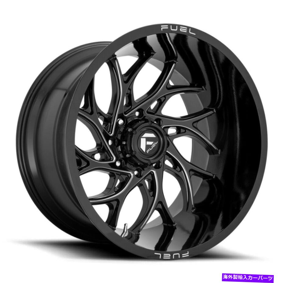 ホイール　４本セット 20x10燃料D741ランナー8x180 -18ブラックミリングホイールリムセット（4）124.2 20x10 Fuel D741 Runner 8x180 -18 Black Milled Wheels Rims Set(4) 124.2【並行輸入品】