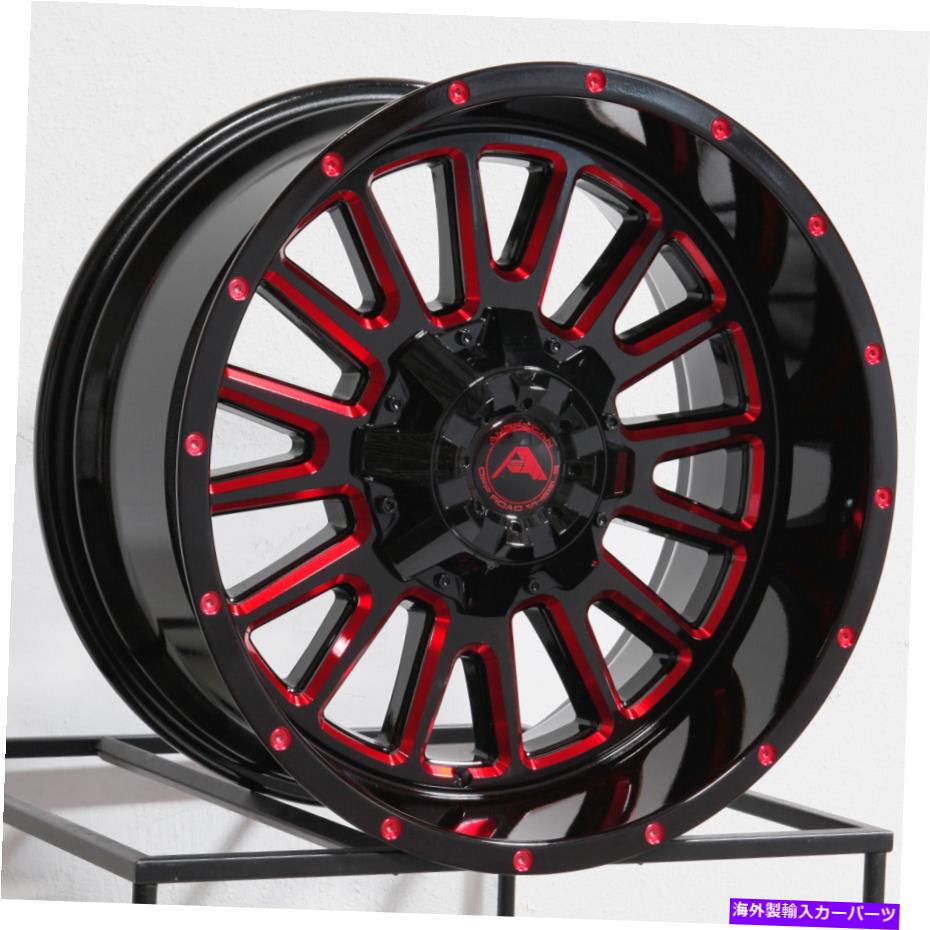 ホイール 4本セット 20x10 American Off -Road A105 8x170 -24 Black Milled Red Wheels Rims Set(4)125.2 20x10 American Off-Road A105 8x170 -24 Black Milled Red Wheels Rims Set(4) 125.2【並行輸入品】|Us Custom Parts Shop USDM