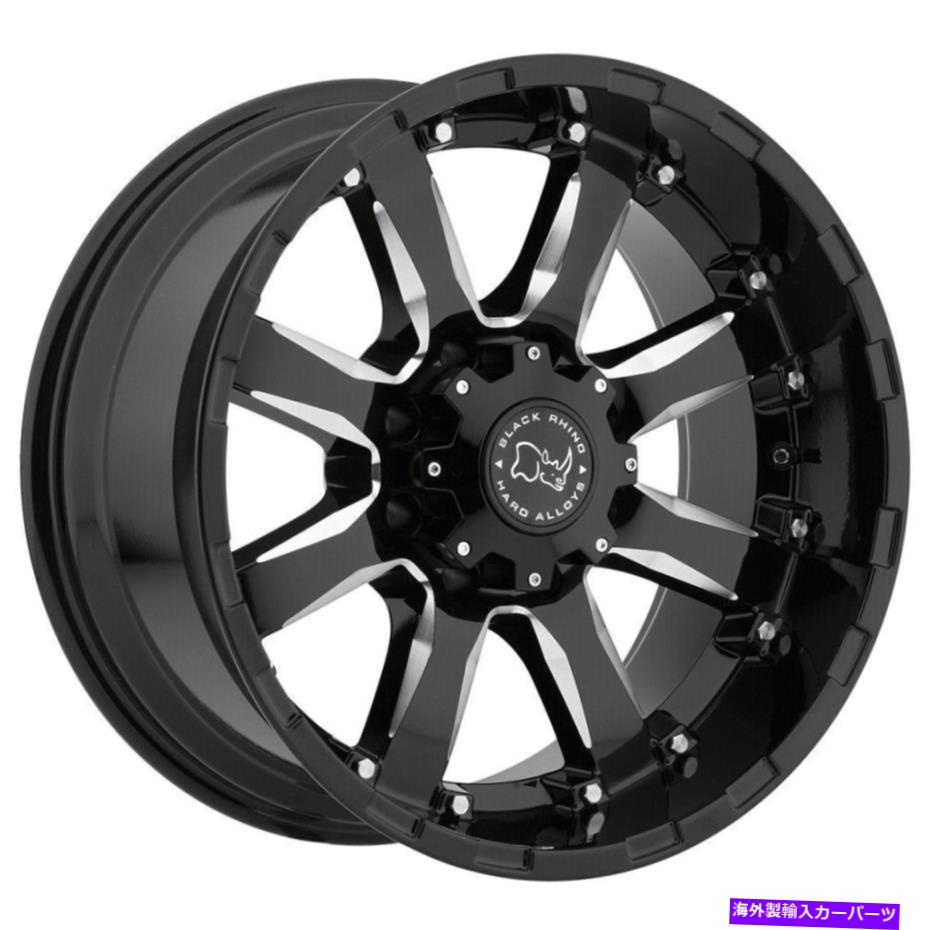 ホイール　４本セット 20x9ブラックサイシエラ6x5.5/6x139.7 12ブラックミリングホイールリムセット（4）112.1 20x9 Black Rhino Sierra 6x5.5/6x139.7 12 Black Milled Wheels Rims Set(4) 112.1【並行輸入品】
