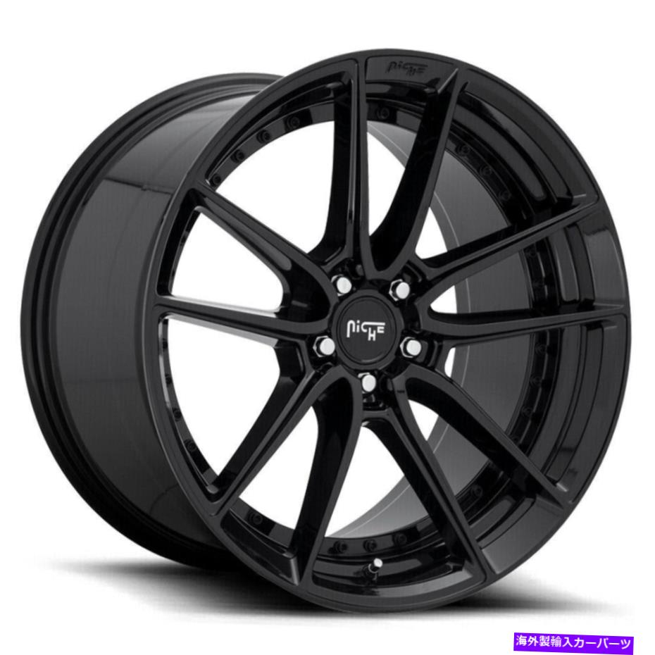 ホイール　４本セット 22x9ニッチM223 DFS 5x112 38ブラックホイールリムセット（4）66.56 22x9 Niche M223 DFS 5x112 38 Black Wheels Rims Set(4) 66.56【並行輸入品】