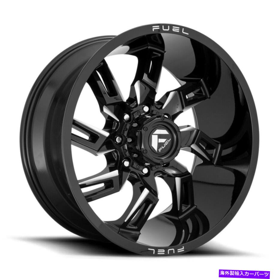 ホイール　４本セット 22x10燃料D747ロックダウン6x5.5/6x139.7 -18ブラックミリングホイールリムセット（4）106.1 22x10 Fuel D747 Lockdown 6x5.5/6x139.7 -18 Black Milled Wheels Rims Set(4) 106.1【並行輸入品】