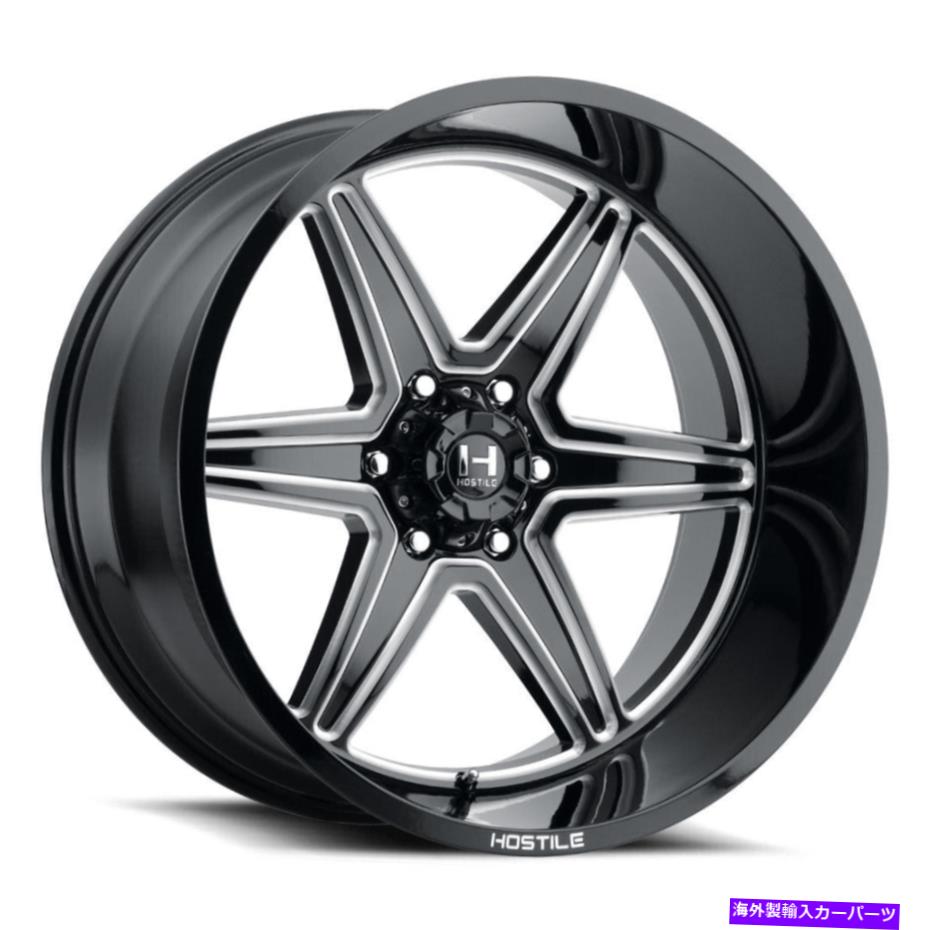 ホイール　４本セット 20x12敵対的なH117 Venom 6x5.5/6x139.7 -44ブラックミリングホイールリムセット（4）106.1 20x12 Hostile H117 Venom 6x5.5/6x139.7 -44 Black Milled Wheels Rims Set(4) 106.1【並行輸入品】｜Us Custom Parts Shop USDM