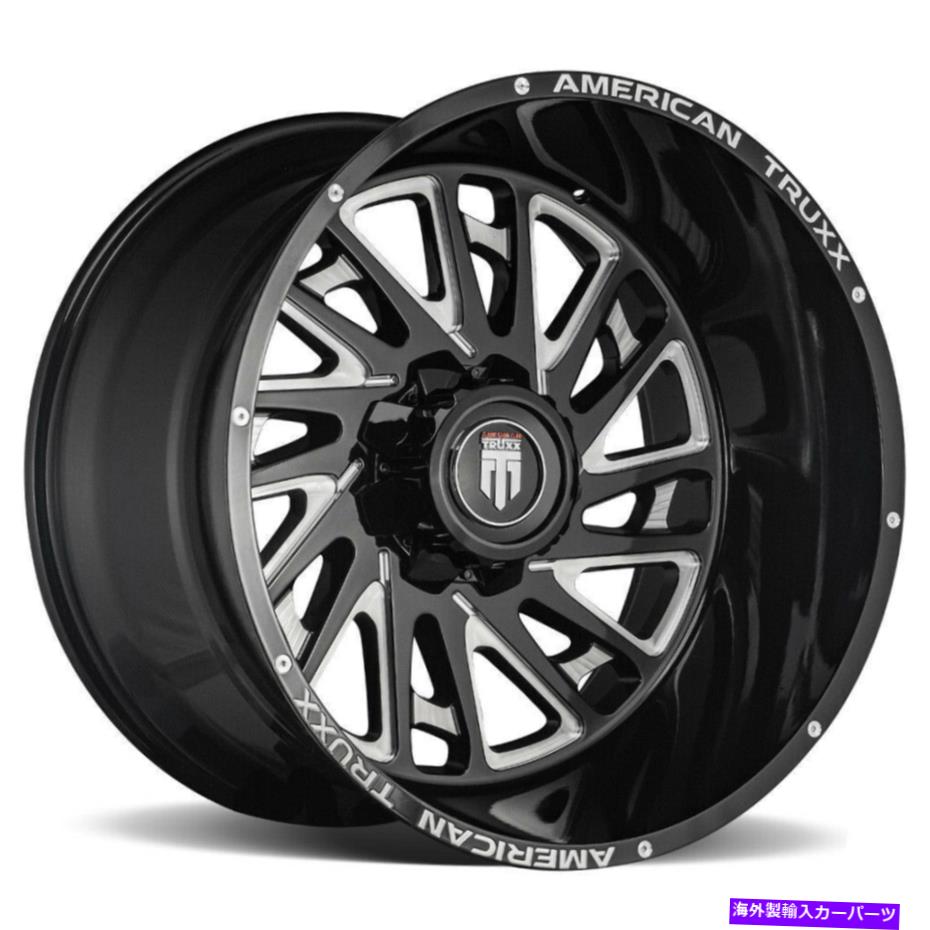 ホイール　４本セット 22x12 American Truxx at1905 Blade 6x135/6x5.5 -44ブラックミリングホイールリムセット（4 22x12 American Truxx AT1905 Blade 6x135/6x5.5 -44 Black Milled Wheels Rims Set(4【並行輸入品】