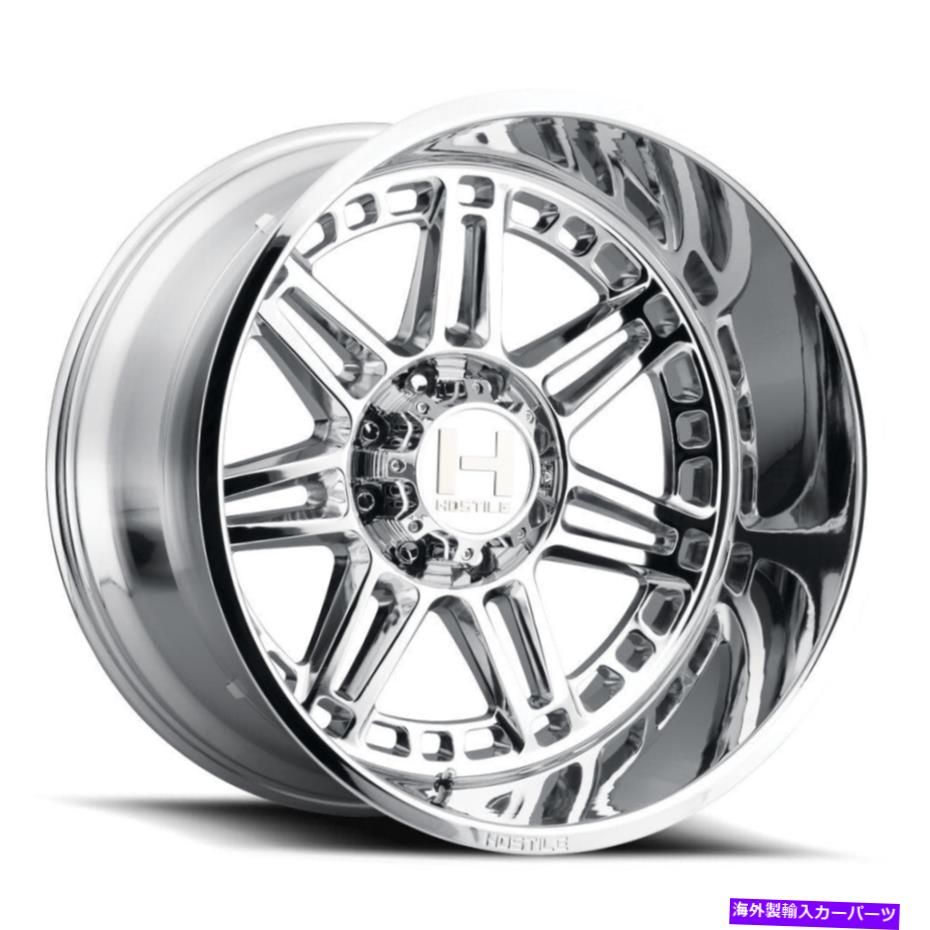 ホイール 4本セット 20x9敵対的H124ルナティック8x180 0クロムホイールリムセット(4)125.2 20x9 Hostile H124 Lunatic 8x180 0 Chrome Wheels Rims Set(4) 125.2【並行輸入品】|Us Custom Parts Shop USDM