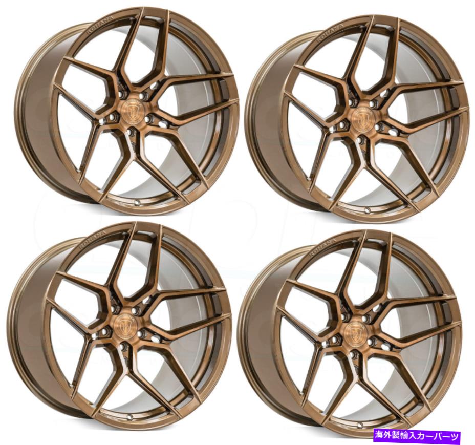 ホイール　４本セット 22x9/22x11.5 Rohana RFX11 5x120 30/28ブラシ付きブロンズホイールリムセット（4）74.1 22x9/22x11.5 Rohana RFX11 5x120 30/28 Brushed Bronze Wheels Rims Set(4) 74.1【並行輸入品】