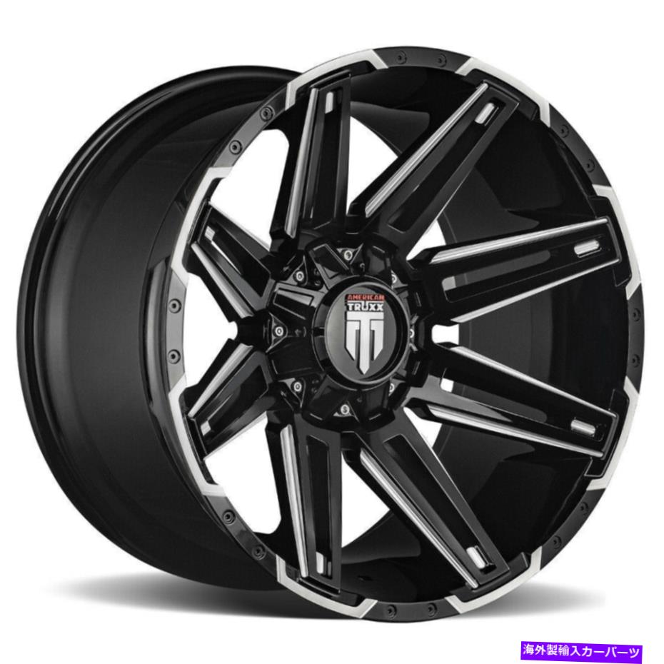 ホイール　４本セット 22x12 American Truxx at1903 Boom 8x170 -44ブラックミリングホイールリムセット（4）125.2 22x12 American Truxx AT1903 Boom 8x170 -44 Black Milled Wheels Rims Set(4) 125.2【並行輸入品】