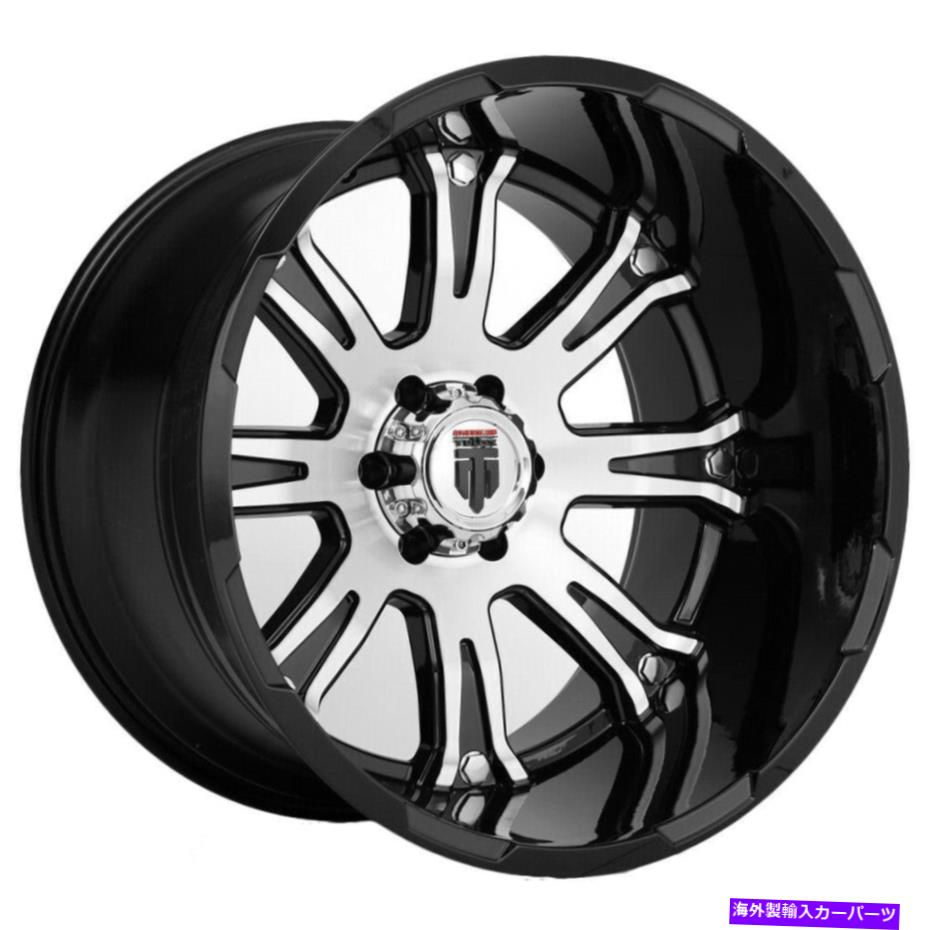 ホイール　４本セット 22x14 American Truxx AT154 Bomb 8x180 -76ブラック機械加工ホイールリムセット（4）125。 22x14 American Truxx AT154 Bomb 8x180 -76 Black Machined Wheels Rims Set(4) 125.【並行輸入品】