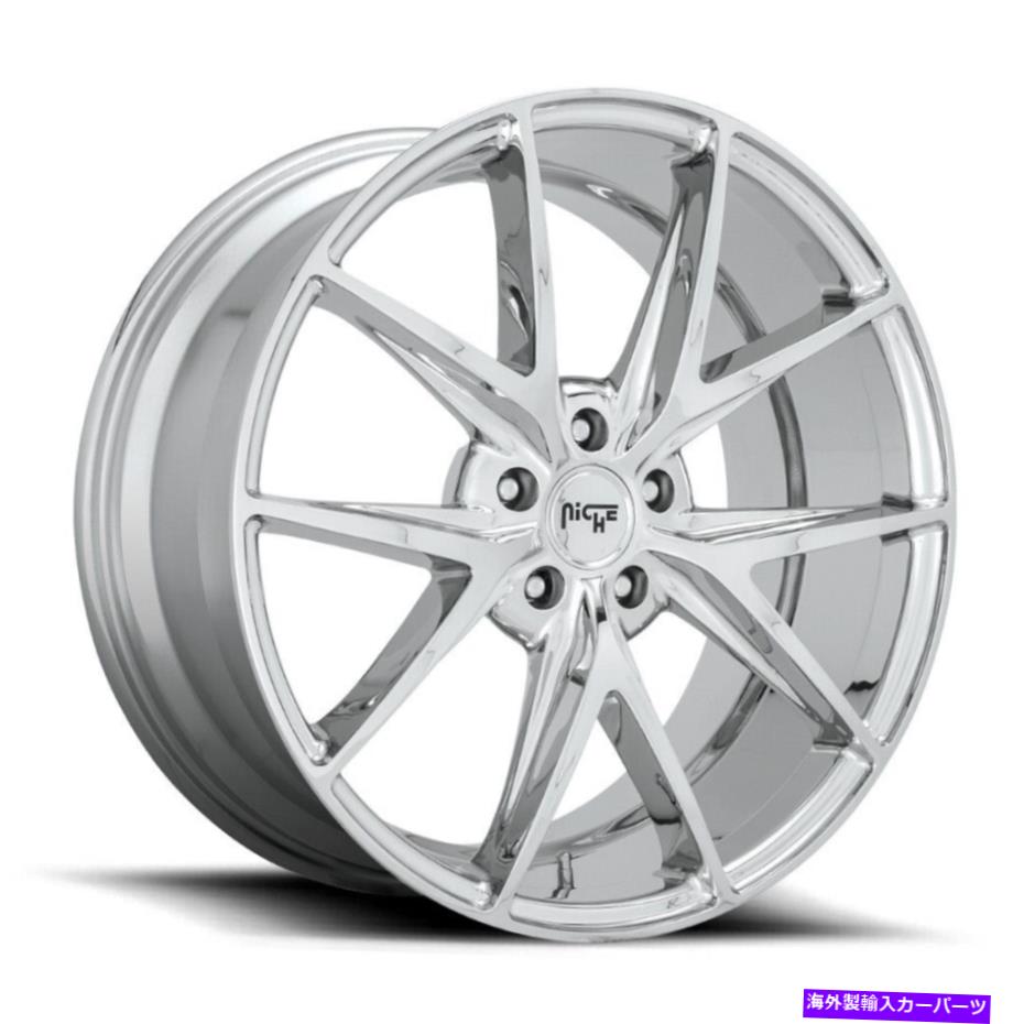 ホイール　４本セット 22x9ニッチM248ミサノ5x120 35クロムホイールリムセット（4）72.7 22x9 Niche M248 Misano 5x120 35 Chrome Wheels Rims Set(4) 72.7【並行輸入品】