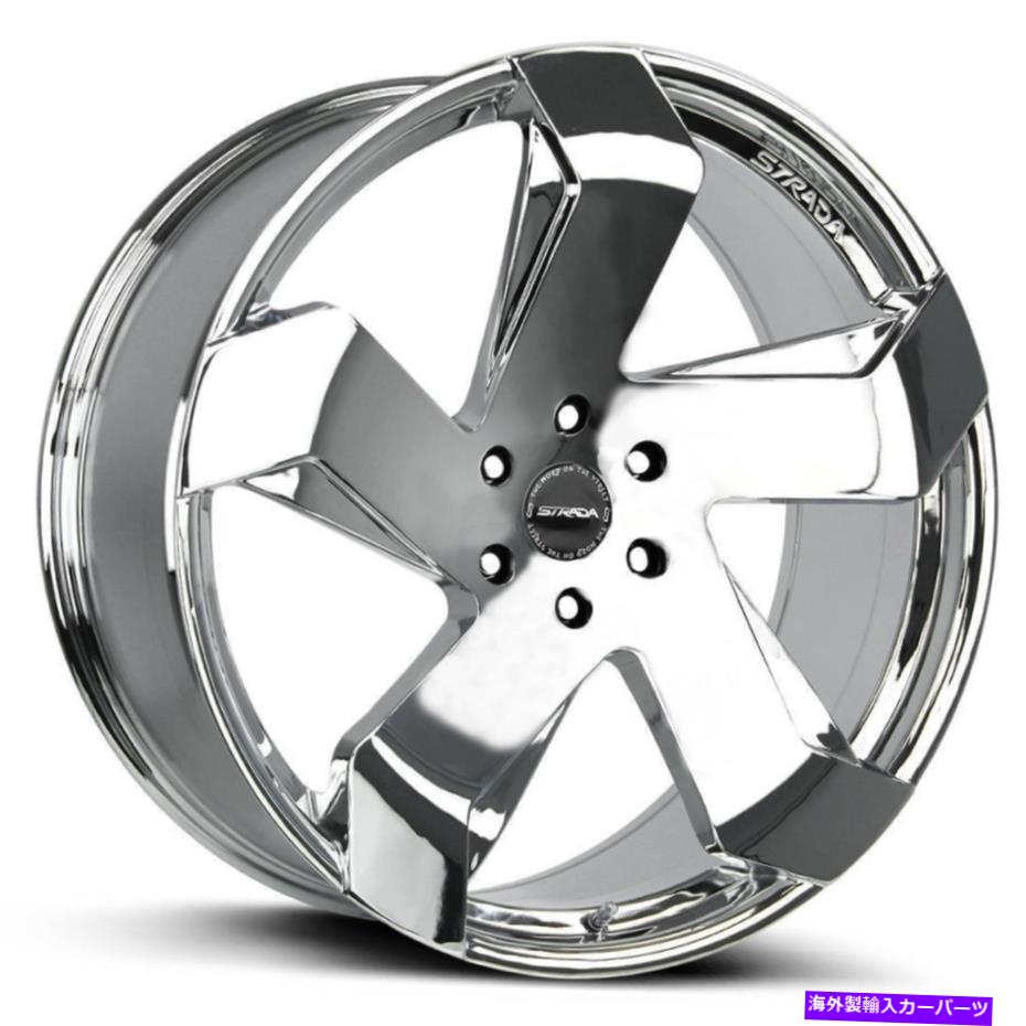 ホイール　４本セット 24x10 Strada S65 Coltello 5x115 15クロムホイールリムセット（4）72.6 24x10 Strada S65 Coltello 5x115 15 Chrome Wheels Rims Set(4) 72.6【並行輸入品】