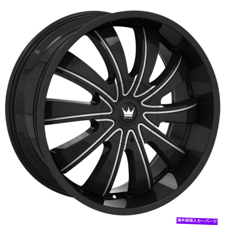 ホイール　４本セット 24x9.5 Mazzi 374 Rolla 6x135/6x5.5 30ブラックミリングスポーツホイールリムセット（4）106 24x9.5 Mazzi 374 Rolla 6x135/6x5.5 30 Black Milled Spoes Wheels Rims Set(4) 106【並行輸入品】