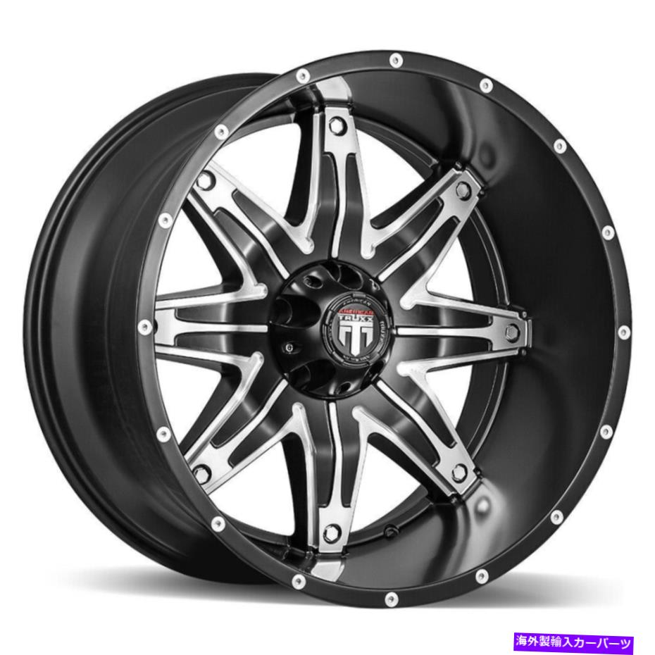 ホイール　４本セット 22x12 American Truxx at185 Lonestar 8x180 -44ブラック機械加工ホイールリムセット（4） 22x12 American Truxx AT185 Lonestar 8x180 -44 Black Machined Wheels Rims Set(4)【並行輸入品】 440,451円