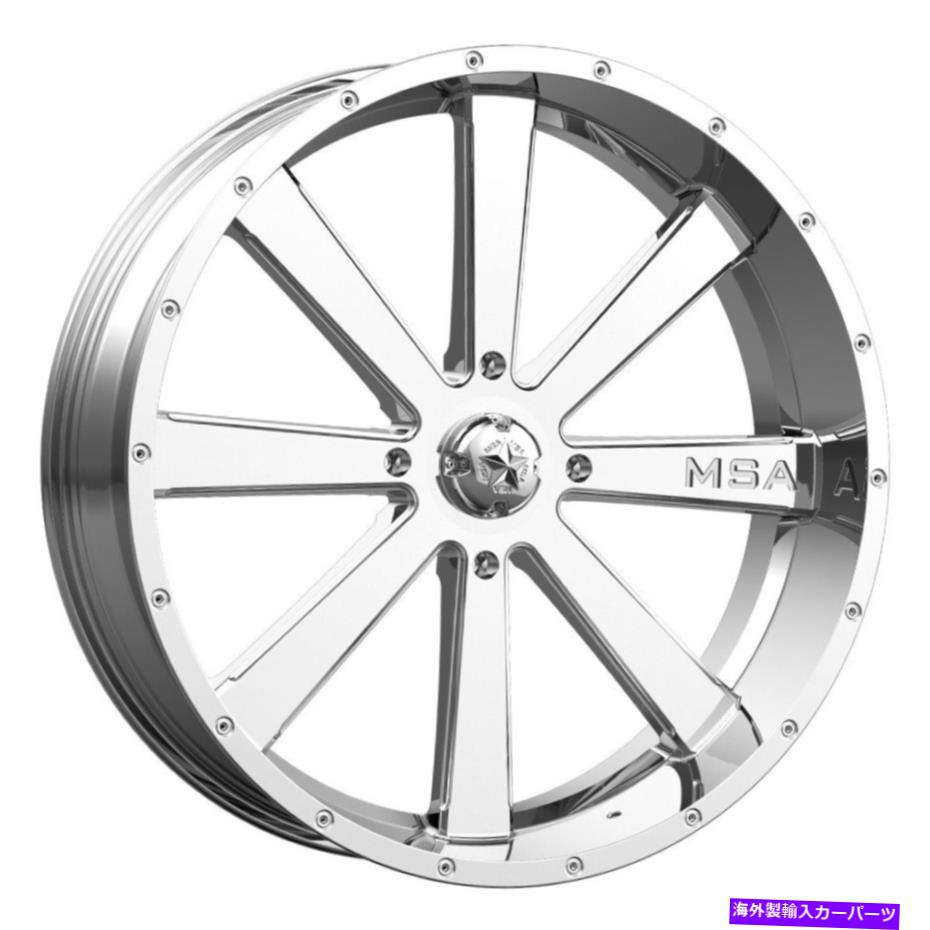 ホイール　４本セット 24x7 MSAオフロードM34フラッシュ4x156 0クロムホイールリムセット（4）132 24x7 MSA Off-Road M34 Flash 4x156 0 Chrome Wheels Rims Set(4) 132【並行輸入品】