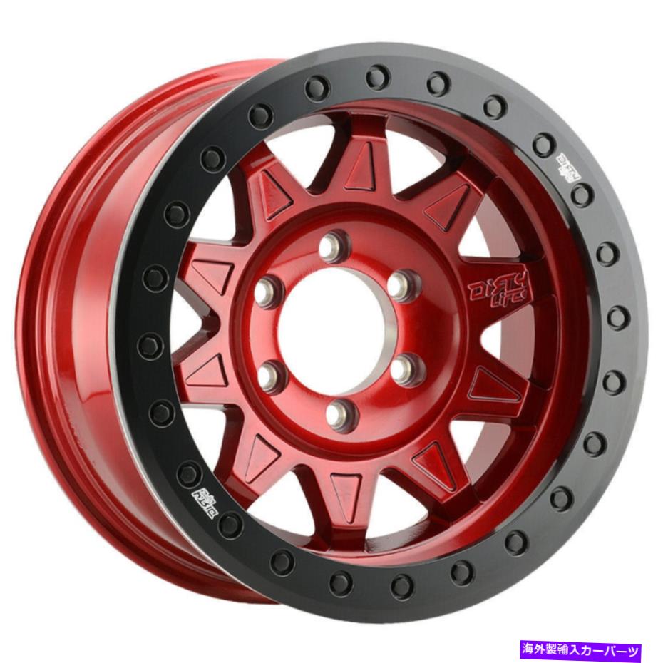 ホイール　４本セット 17x9ダーティライフ9302ロードキルレース5x5.5/5x139.7 -14レッドブラックホイールリムセット（4 17x9 Dirty Life 9302 Roadkill Race 5x5.5/5x139.7 -14 Red Black Wheels Rims Set(4【並行輸入品】