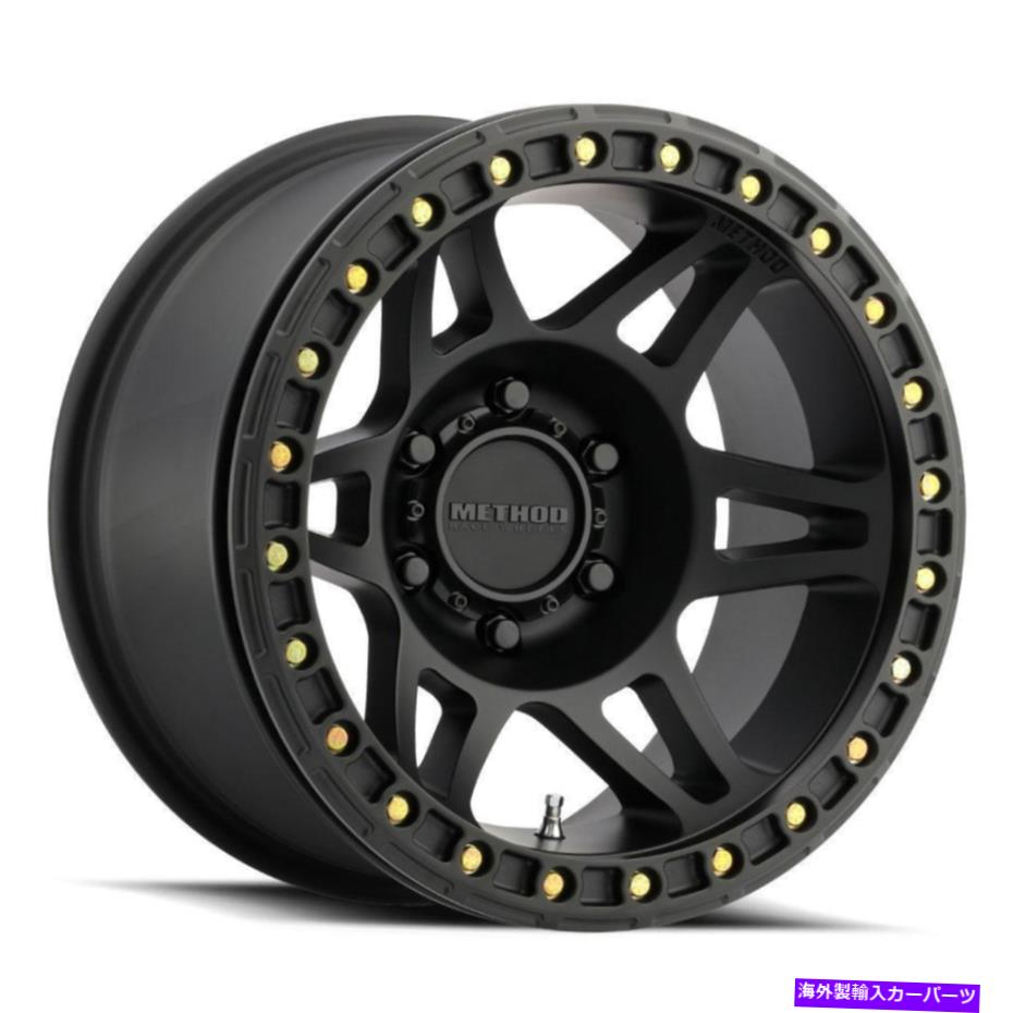 ホイール　４本セット 17x9メソッドMR106ビードロック6x5.5/6x139.7 -44ブラックホイールリムセット（4）108 17x9 Method MR106 Beadlock 6x5.5/6x139.7 -44 Black Wheels Rims Set(4) 108【並行輸入品】｜Us Custom Parts Shop USDM