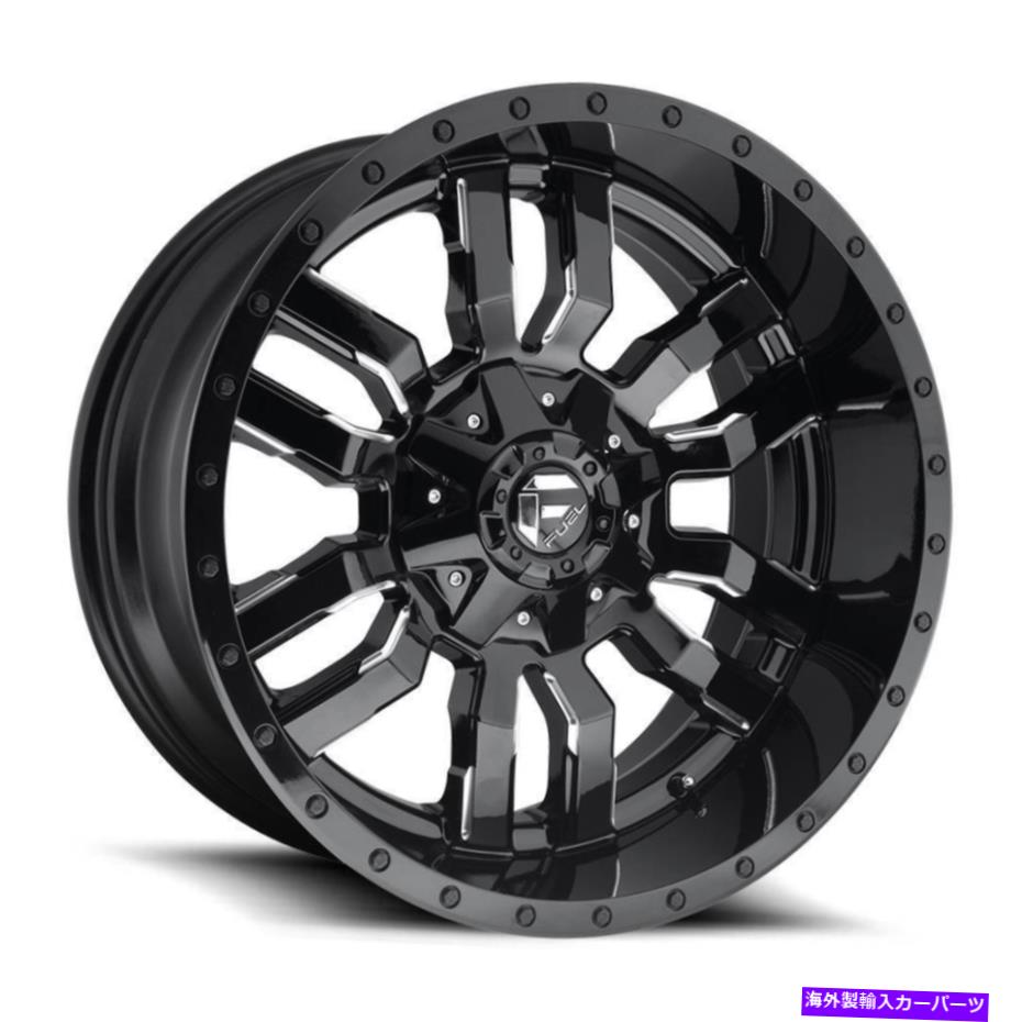 ホイール 4本セット 22x12燃料D595スレッジ8x170 -44グロスブラックミリングホイールリムセット(4)125.1 22x12 Fuel D595 Sledge 8x170 -44 Gloss Black Milled Wheels Rims Set(4) 125.1【並行輸入品】|Us Custom Parts Shop USDM