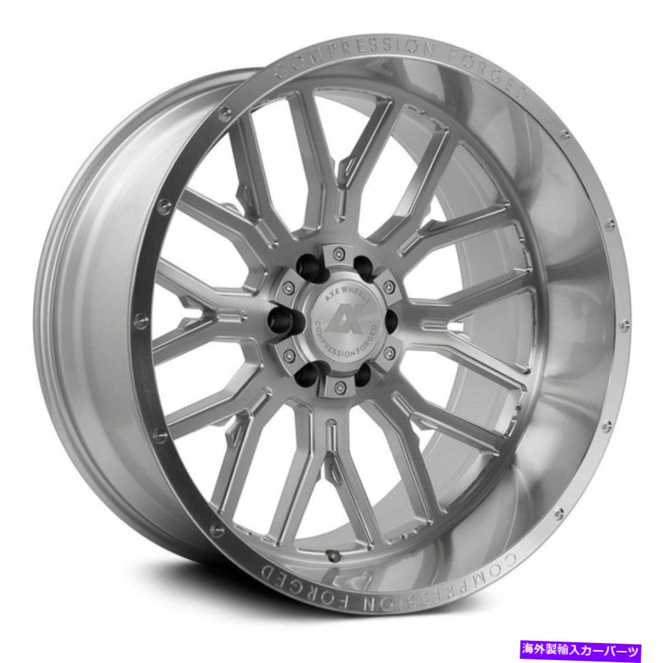 ホイール　４本セット 22x12 ax cf ax6.1 6x135/6x5.5 -44シルバーミリングホイールリムセット（4）87.1 22x12 AXE CF AX6.1 6x135/6x5.5 -44 Silver Milled Wheels Rims Set(4) 87.1【並行輸入品】