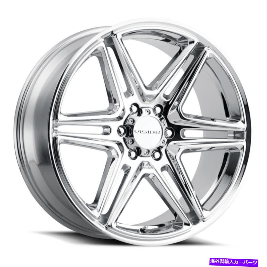 ホイール　４本セット 22x9.5ビジョン476ウェッジ5x5.5/5x139.7 8クロムホイールリムセット（4）77.8 22x9.5 Vision 476 Wedge 5x5.5/5x139.7 8 Chrome Wheels Rims Set(4) 77.8【並行輸入品】｜Us Custom Parts Shop USDM