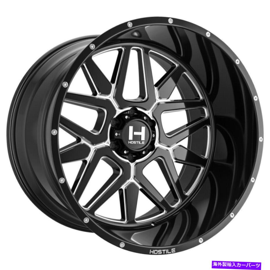 ホイール　４本セット 20x12敵対的なH128 Diablo 5x5.5/5x139.7 -44ブラックミリングホイールリムセット（4）87 20x12 Hostile H128 Diablo 5x5.5/5x139.7 -44 Black Milled Wheels Rims Set(4) 87【並行輸入品】｜Us Custom Parts Shop USDM