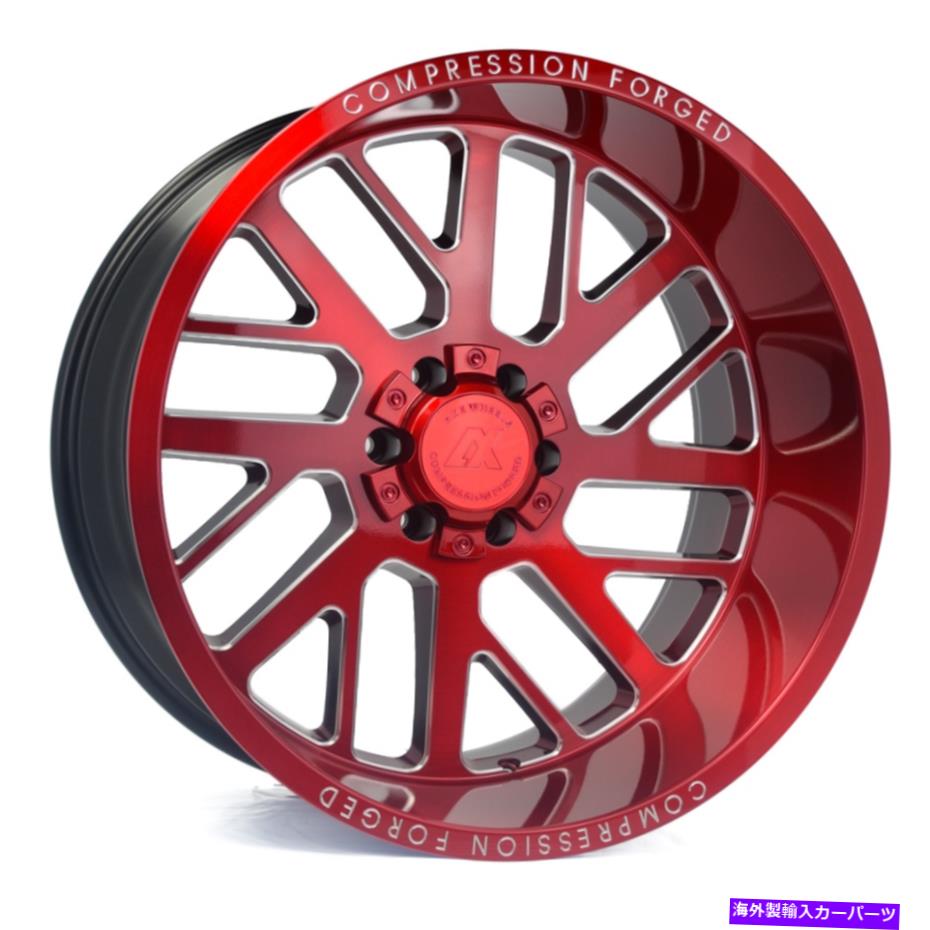 ホイール　４本セット 20x10 ax cf ax2.2 5x5/5x5.5 -19赤い粉砕ホイールリムセット（4）87.1 20x10 AXE CF AX2.2 5x5/5x5.5 -19 Red Milled Wheels Rims Set(4) 87.1【並行輸入品】