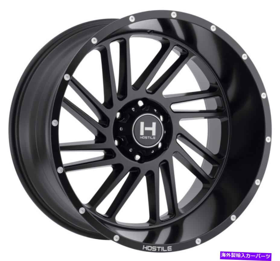 ホイール 4本セット 22x12敵対的H110ストライカー6x5.5/6x139.7 -44フルブラックホイールリムセット(4)106.1 22x12 Hostile H110 Stryker 6x5.5/6x139.7 -44 Full Black Wheels Rims Set(4) 106.1【並行輸入品】|Us Custom Parts Shop USDM
