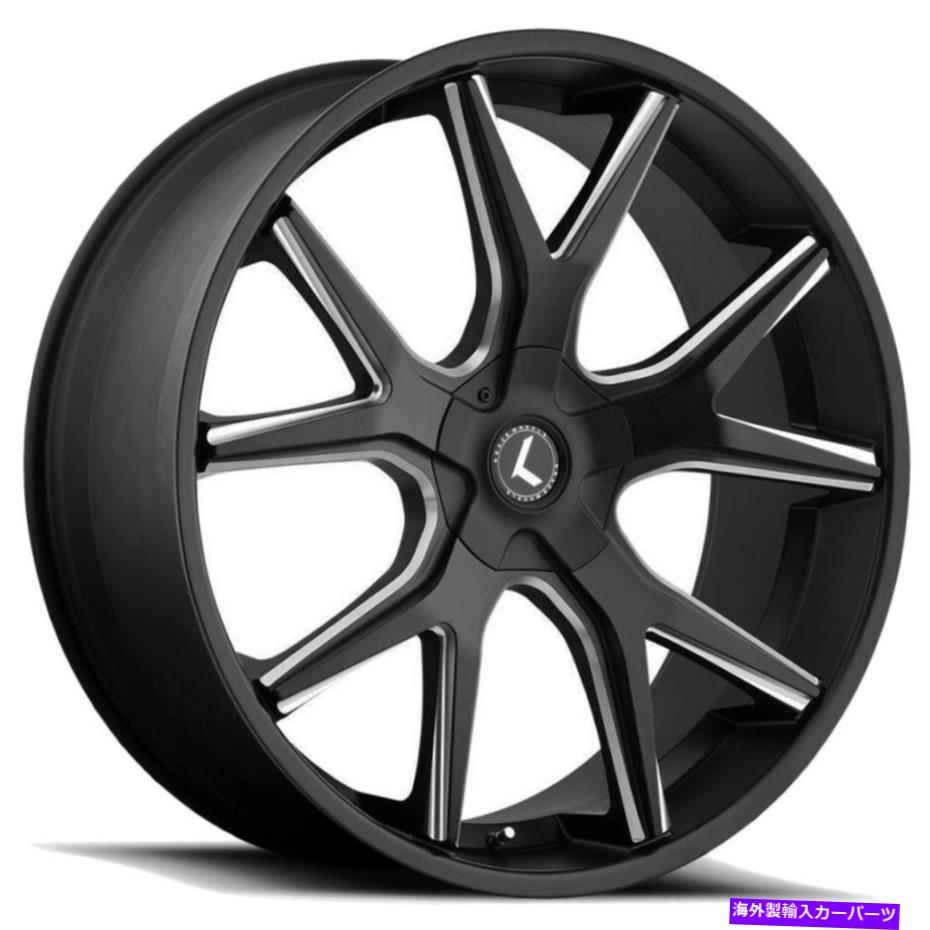 ホイール　４本セット 24x9.5 Kraze KR146 SPLTZ 5x115/5x120 18ブラックミリングホイールリムセット（4）74.1 24x9.5 Kraze KR146 Spltz 5x115/5x120 18 Black Milled Wheels Rims Set(4) 74.1【並行輸入品】