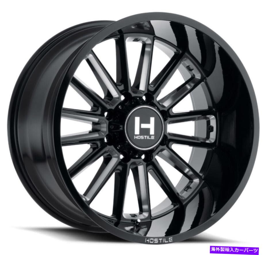 ホイール　４本セット 20x12敵対的なH115プレデター8x6.5/8x165.1 -44ブラックミリングホイールリムセット（4）12 20x12 Hostile H115 Predator 8x6.5/8x165.1 -44 Black Milled Wheels Rims Set(4) 12【並行輸入品】｜Us Custom Parts Shop USDM