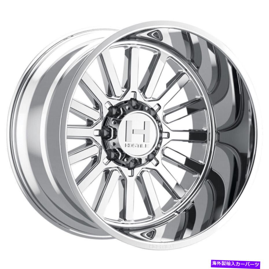 ホイール　４本セット 20x9敵対的H127タイタン8x180 0クロムホイールリムセット（4）125.2 20x9 Hostile H127 Titan 8x180 0 Chrome Wheels Rims Set(4) 125.2【並行輸入品】