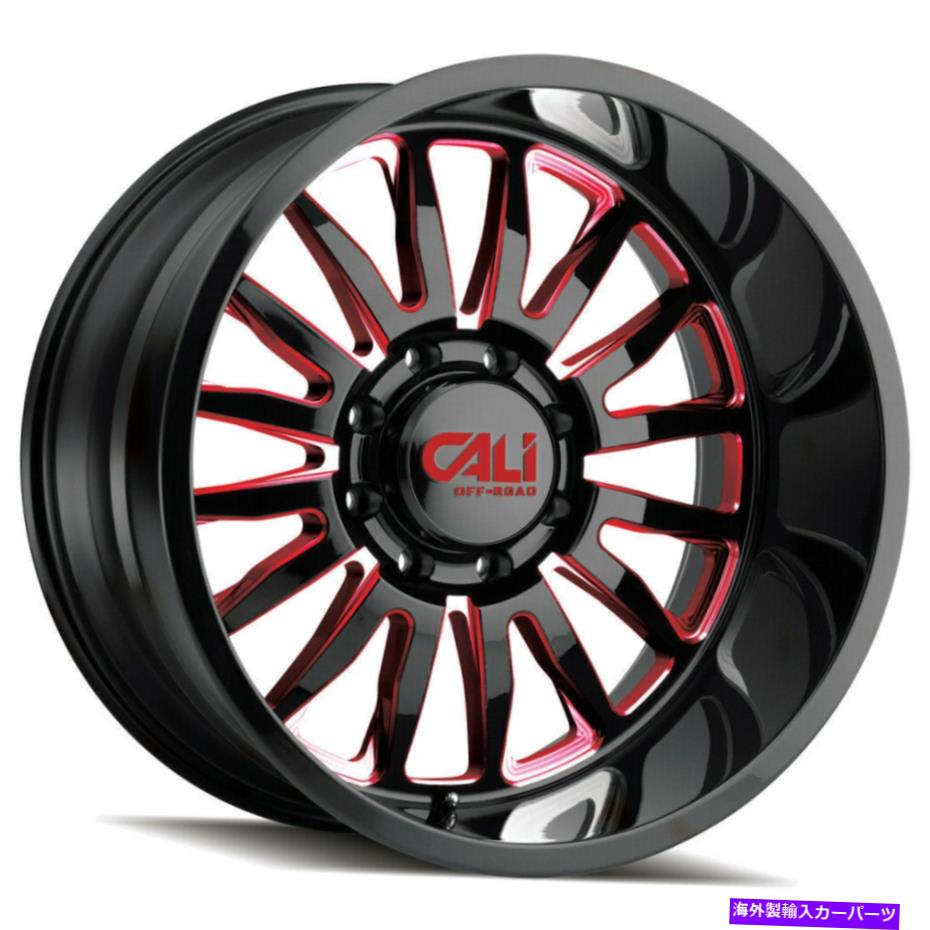 ホイール 4本セット 22x12 Cali Off -Road 9110 Summit 8x180 -51ブラックレッドホイールリムセット(4)124.1 22x12 Cali Off-Road 9110 Summit 8x180 -51 Black Red Wheels Rims Set(4) 124.1【並行輸入品】