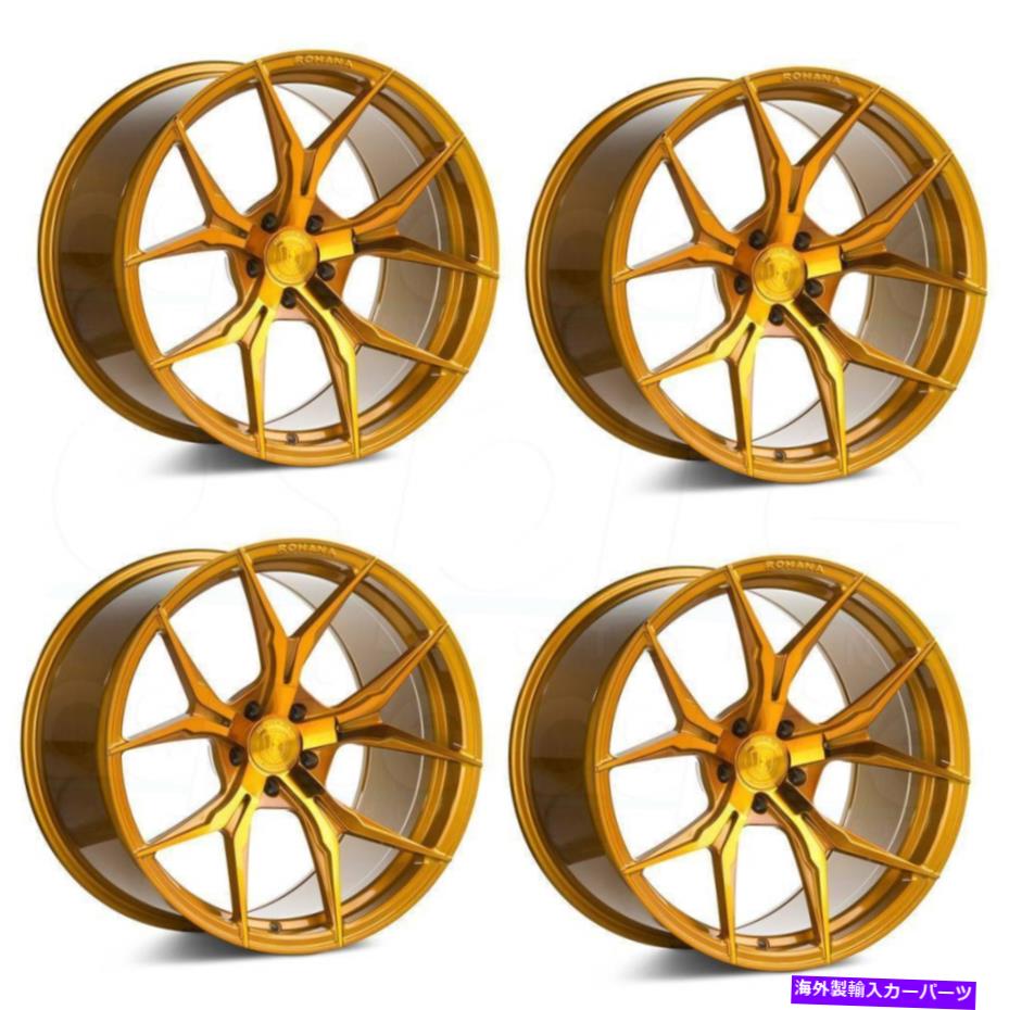 ホイール　４本セット 20x9/20x11 rohana rfx5 5x114.3 22/28ゴールドホイールリムセット（4）73.1 20x9/20x11 Rohana RFX5 5x114.3 22/28 Gold Wheels Rims Set(4) 73.1【並行輸入品】