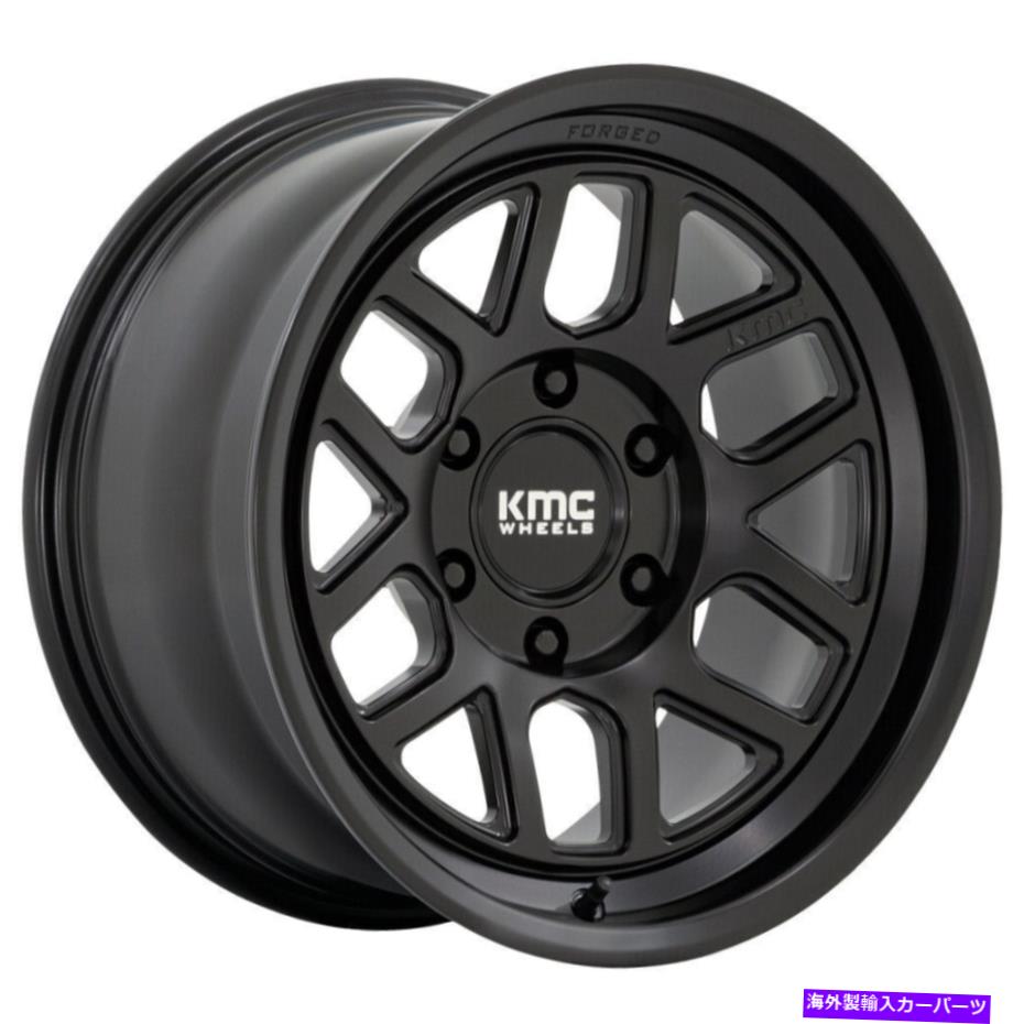 ホイール　４本セット 17x8.5 kmc km446メサフォージモノブロック6x135 0サテンブラックホイールリムセット（4）87 17x8.5 KMC KM446 Mesa Forged Monoblock 6x135 0 Satin Black Wheels Rims Set(4) 87【並行輸入品】