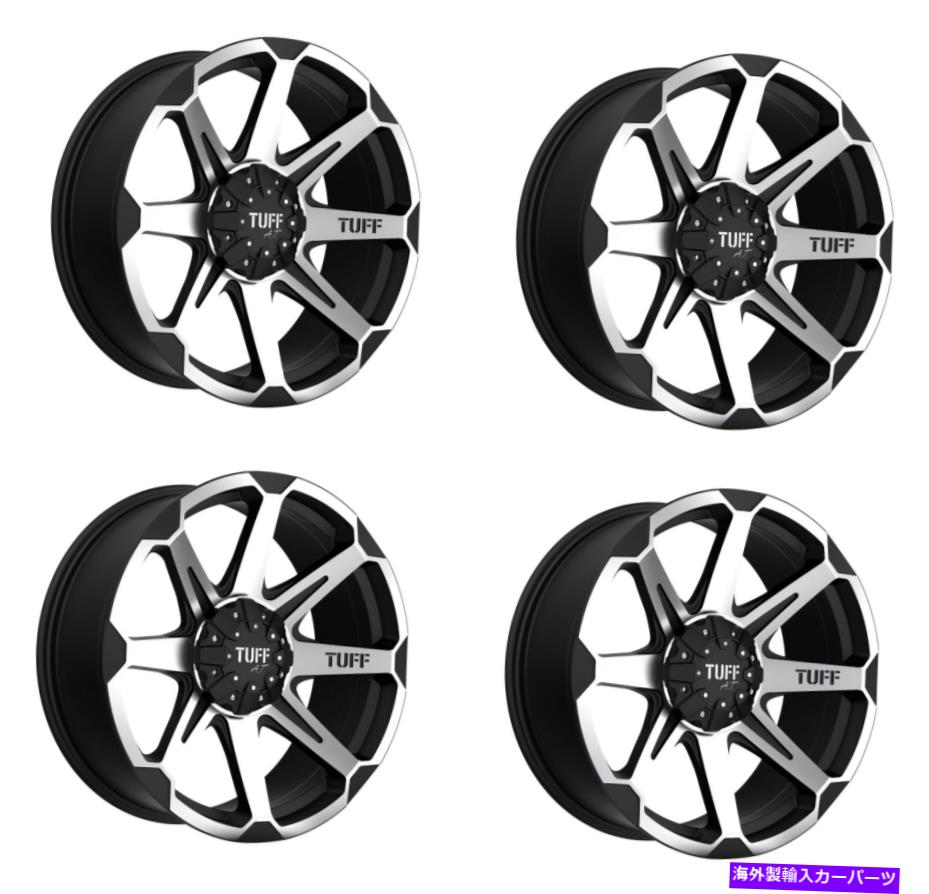 ホイール　４本セット セット4 22 "タフT05フラットブラックw/機械加工面22x10 5x4.5/ 5.0ホイール5mmリム Set 4 22" Tuff T05 FLAT BLACK W/ MACHINED FACE 22x10 5X4.5/5.0 Wheels 5mm Rim【並行輸入品】｜Us Custom Parts Shop USDM