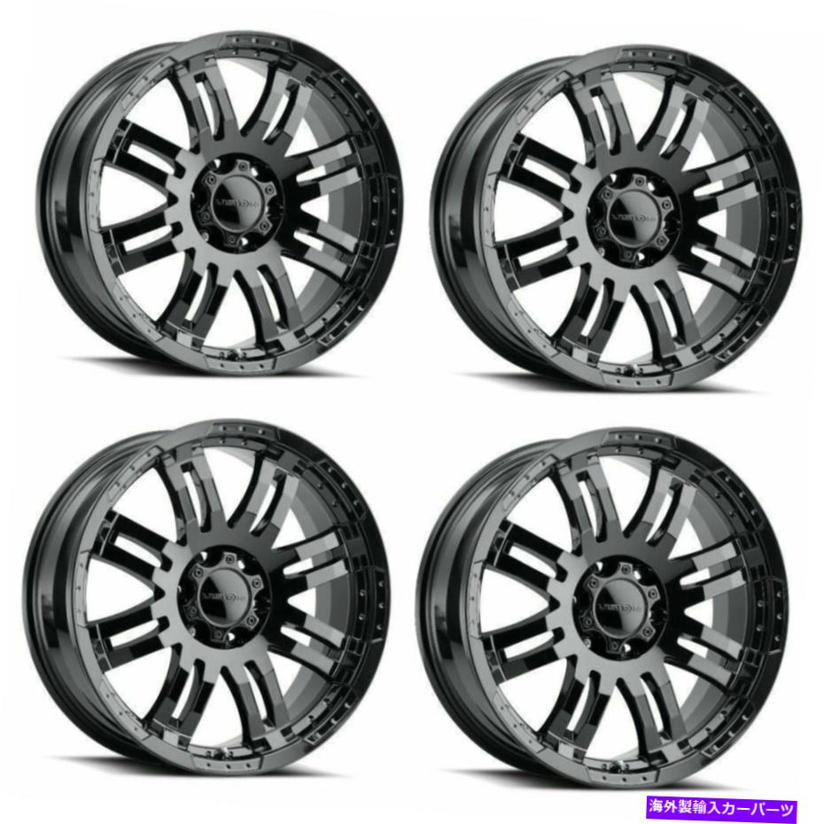 ホイール 4本セット セット4 18 "ビジョンオフロード375ウォリアーグロスブラックホイール18x8.5 5x5.5リム18mm Set 4 18" Vision Off-Road 375 Warrior Gloss Black Wheels 18x8.5 5x5.5 Rims 18mm【並行輸入品】|Us Custom Parts Shop USDM
